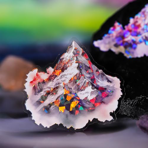 60 Pcs Mountain Holographic PET Stickers Set, Landscape Stickers for Scrapbooking, Journaling and DIY Crafts - color: Over the Mountain