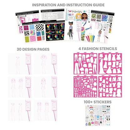 Fashion Angels I Love Fashion Sketch Portfolio | Includes Sketch Pad with Stencils & Stickers, Design Sketch Book for Girls, Ideal Drawing Kit for Kids - color: I Love Fashion