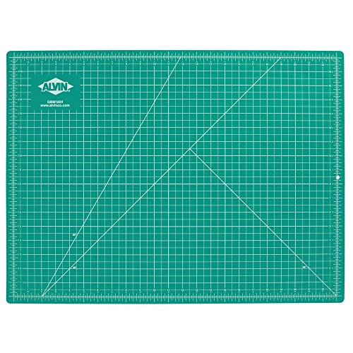 ALVIN GBM Self-Healing Cutting Mat 18 x 24 inch | Double-Sided Green/Black | 5-Layer Gridded Surface for Arts, Crafts and Sewing - Model GBM1824 - size: 24"L x 18"W