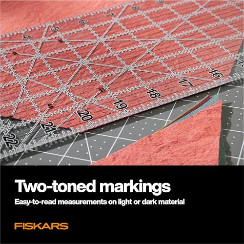 Fiskars 6" x 24" Sewing & Quilting Ruler with Gridlines, Clear/Black | Cut Fabric from the Bolt, Easy to Read Measurements, Quilting & Sewing Supplies for Arts and Crafts - size: 6" x 24"