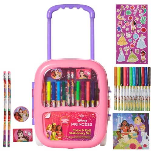 Disney Princess Color and Roll Activity Set with Carrying Case, Stickers, & Art Supplies - style: Disney Princess