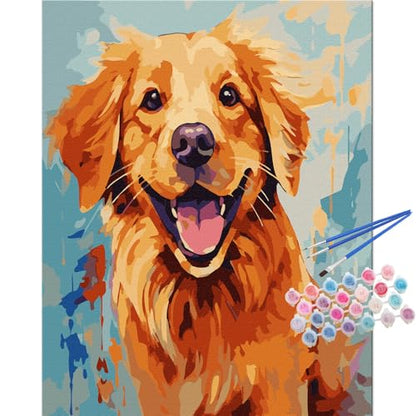 TOCARE Golden Retriever Paint by Numbers Kit for Adults, Dog Paint by Number Canvas for Adults Beginner Puppy Animal 16x20inch - color: Dog