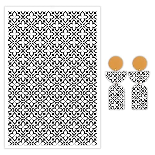 10 Pcs Transfer Paper for Polymer Clay, Creative Floral Pattern Water-Soluble Disposable Clay Transfer Sheets for Crafting Soft Ceramic Earrings, Jewelry & Polymer Clay Molds DIY Craft 5.8X3.9 inch - color: Floral