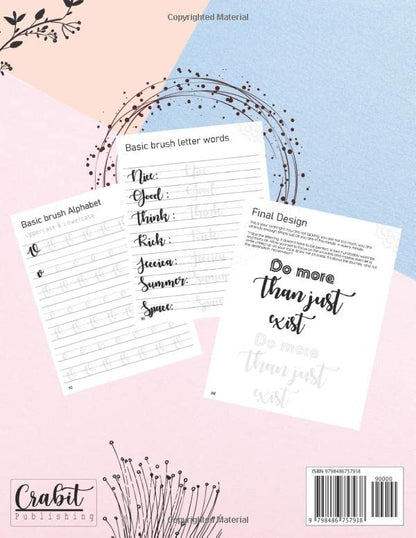 Hand Lettering and Modern Calligraphy workbook for Beginners: A Modern Calligraphy step by step guide for beginners |Beautiful hand lettering for ... |Include Practice page and creative project