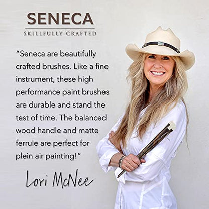 Seneca Artist Brush, Short Filbert 4 (1700SB-4) by Willow Wolfe, Professional Synthetic Bristle Paint Brush for Acrylic, Oil and Water Mixable Oil, S