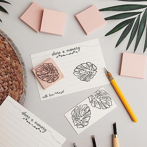 Frienda 24 Pcs 2" X 2" Rubber Carving Blocks Linoleum Blocks for Printmaking, Stamp Making, DIY Crafting, Scrapbook, Painting, Soft and Easy to Carve (Pink) - color: Pink