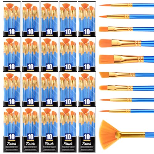 ESRICH 200PCS Paint Brushes, Paint Brush for Acrylic Painting - size: 200p