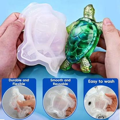 Sea Turtle Resin Molds, 2 Pack Ocean Animal Resin Crafting Molds - color: 2 Pcs sea turtle resin molds