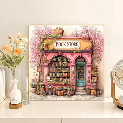 Bookstore Diamond Art Kits for Adults Round Diamond Painting 14x14 Inch - color: DD138