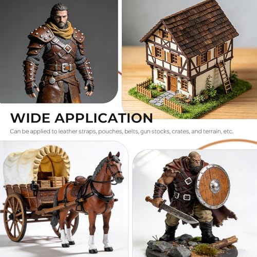 Nicpro 10 Colors Wood & Leather Model Paint Set, 20ml Ready to Use - style: Wood & Leather