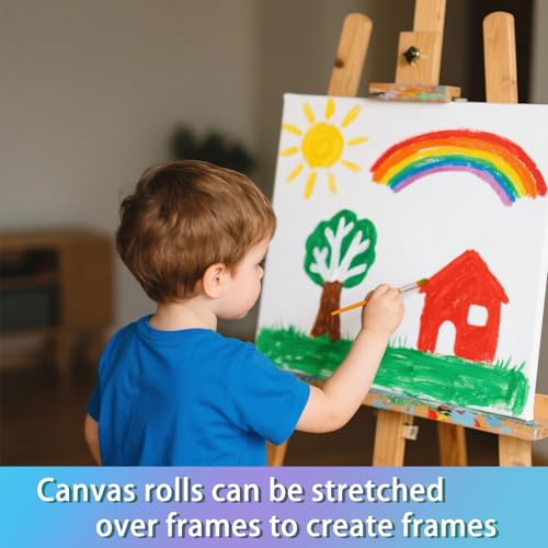Canvas for Painting,36 Inch x 20 Feet Canvas Blank Oil Painting Paper Roll | 100% Cotton,White,Double Primed,Acrylic, Pouring Watercolor,Oil Painting - size: 36 Inch x 20 Feet