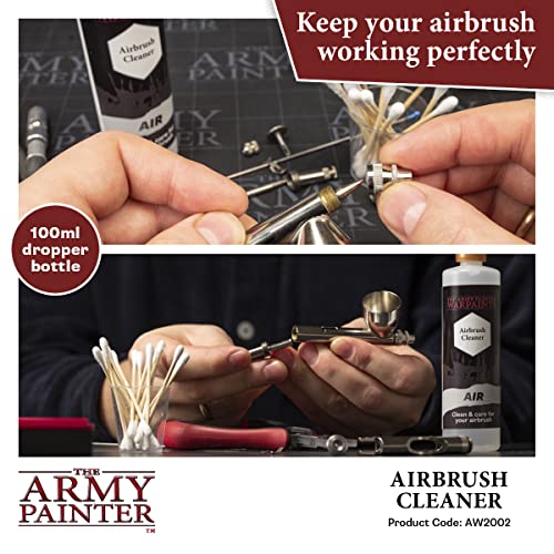 The Army Painter, Airbrush Cleaner, 100 ml dropper bottle | Cleaner for acrylic paints, for airbrushing and maintenance of Wargame miniatures and board games