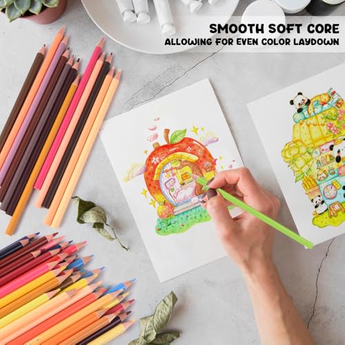 12Pcs Macaron Colored Pencils Set,Professional Drawing Pencils for Adults | Water Soluble,No Duplicates,Pre-sharpened Wooden Sketch Pencil Art Supplies for Coloring Books - color: 12Pcs Macaron Colored