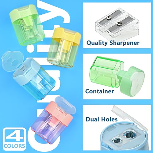 Colored Pencil Sharpener Bulk for Kids Manual Handheld Crayon Sharpeners - style: 24Pcs Sharpeners - A