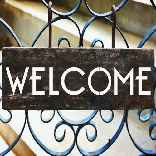 YEAJON 8 Inch Letter Stencils and Numbers, 42 Pcs Alphabet Drawing Stencils, Reusable Plastic Craft Templates for Painting on Wood, Wall, Fabric, Rock, Signage - size: 8 Inch
