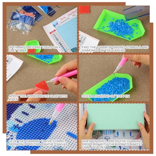 Yeaqee 4 Pcs Diamond Art Kits for Adults Gem Painting Kit DIY Jewel Diamond Art for Beginners Aesthetic Room Crafts Cute Painting Pictures 5d Craft Wall Decor for Home 10 x 11.8''(Scenery) - style: Scenery