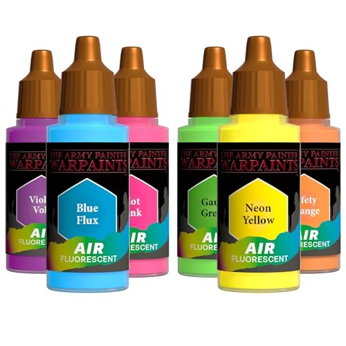 The Army Painter, Air Triads Fluorescents, 6 x 18 ml | Pre-thinned Acrylic spray gun paints - Paint sprayer paint for D&D & Warhammer Miniatures - color: Fluorescents