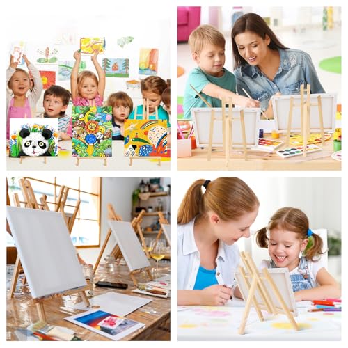 ESRICH 16 Pack 11.8" Wood Easels, Tabletop Easel for Painting | Painting Party, Displaying Canvas, Kids Student Table School Desktop, Portable Canvas Photo Picture Sign Holder - style: 11.8"-16P