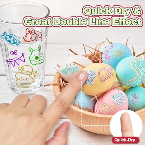 Aen Art 12 Colors Outline Shimmer Markers, Glitter Metallic Pens Drawing Art Supplies, Gift Trendy Stuff for Kids Girls Ages 4, 6, 8, 10, 12 Year Old
