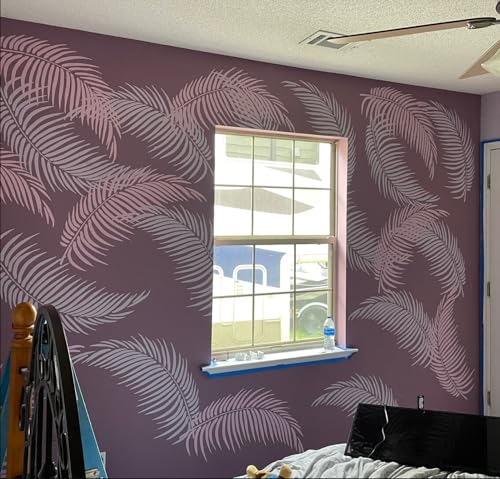 Palm Leaf Stencil Leaf Stencils for Painting on Walls | Large Tropical Leaves Stencils for Crafts Furniture Wood Fabrics - style: Palm