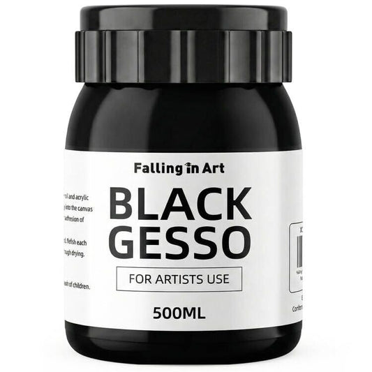 Falling in Art 16.9 Oz Black Gesso Primer for Acrylic &Oil Painting - color: Black