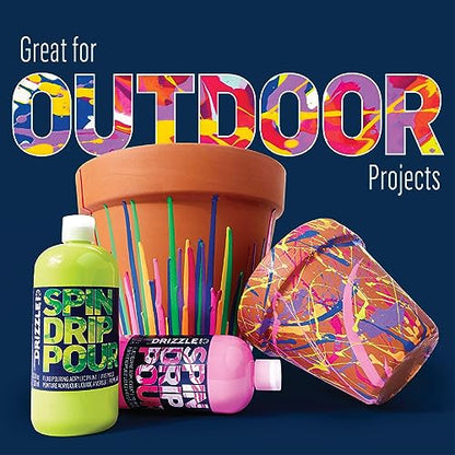 FolkArt Drizzle Tidal Wave Flash Pre-Mixed Fluid Acrylic Pouring Paint, 9 fl oz Premium Paint Perfect for Indoor & Outdoor Arts and Crafts Projects, 51085