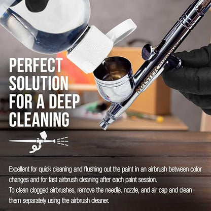 U.S. Art Supply Airbrush Cleaner, 4oz Bottle - Cleaning Solution | Water-Based Mediums, Acrylic Paint, Makeup - Air Brush Cleaner for Clogged Airbrushes, Paint Brushes, Artist Tools