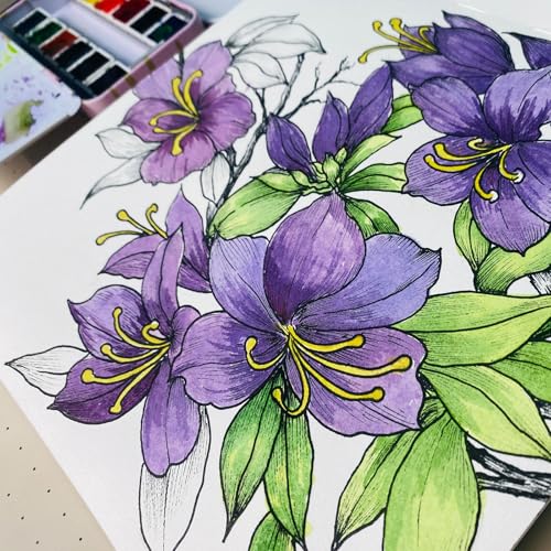 SEMLEART Watercolor Journal Sketchbook,8.3 * 8.3",140lb/300GSM Cotton Paper - size: 8.3×8.3in