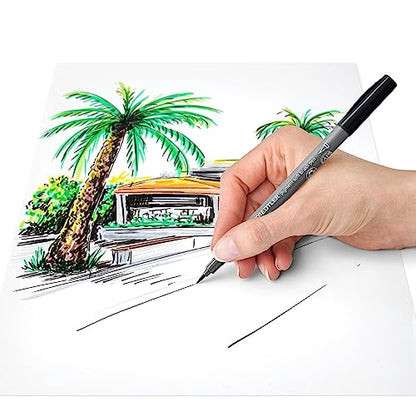 STAEDTLER 371 Pigment Brush Pens | Pigment Arts Adult Fibre-Tip Colouring Pen | Ideal for Calligraphy, Brush Lettering, Drawing, Illustrations (Wallet of 6, Pastel Set)