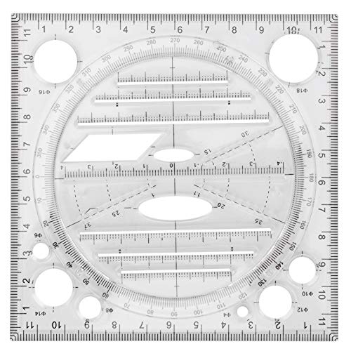 Multifunctional Drawing Ruler, Geometric Drawing Tool, Angle and Circle Maker for School, Office, and Artwork