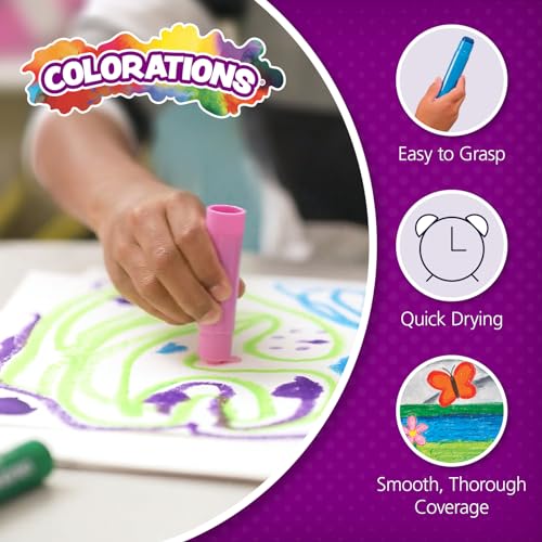 Colorations No-Mess Painting, 24 Tempera Paint Sticks! Dry in 60 Seconds - style: Variety Set, 24 PK