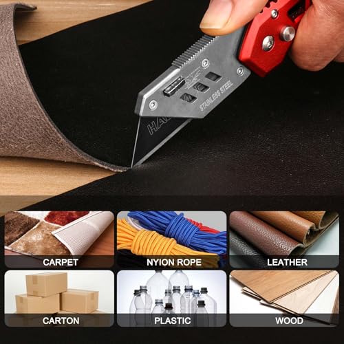 HAUTMEC Utility Knife Blades 20-Pack, Ultra-Sharp SK2H Black Rust-Resistant Blades with Safety Dispenser, Standard Size Replacement Blades for Box Cutters & Utility Knives - style: 20 PCS | SK2H