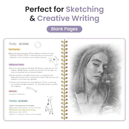 Taja Blank Spiral Journal Notebook for Women & Men, 140 Pages, Sketch Book, Plain Notebook for Drawing & Sketching, Journals for Creative Writing, A5(5.7" x 7.9") – Purple - color: E.Purple, style: d-Blank