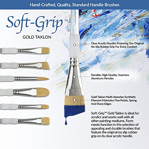 Royal & Langnickel - 5pc Soft Grip Gold taklon Paint Brush Set, Round | SG303