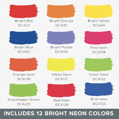 DecoArt DASK396 Acrylic 2 Oz 12 Count Brights Craft Paint Value Pack