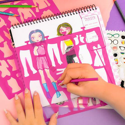 Fashion Angels I Love Fashion Sketch Portfolio | Includes Sketch Pad with Stencils & Stickers, Design Sketch Book for Girls, Ideal Drawing Kit for Kids - color: I Love Fashion