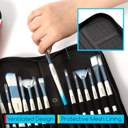 MEEDEN Paint Brush Holder, 11.5 X 10 Inch Zippered Painting Brush Case, Organization and Storage Bag for Artist Paint Brush (Brushes NOT Included) - size: 11.5 X 10 Inch