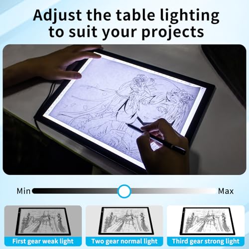 Ultra Thin Light Pad for Tracing, A4 Drawing Light Board | Adjustable Brightness Light Up Tracing Pad for Sketching, Tattoo Transfer, Crafts & Everyday Creative Projects - style: A4SA
