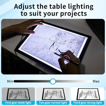 Ultra Thin Light Pad for Tracing, A4 Drawing Light Board | Adjustable Brightness Light Up Tracing Pad for Sketching, Tattoo Transfer, Crafts & Everyday Creative Projects - style: A4SA