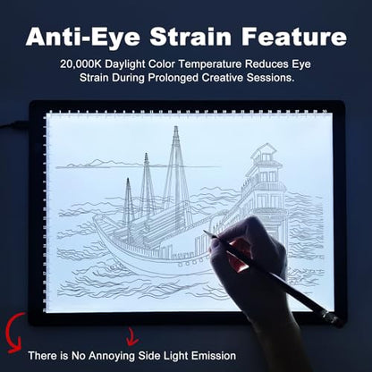 A4 LED Copy Board Tracing Light Box, USB Power LED Trace Light Pad - color: A4-21C-black