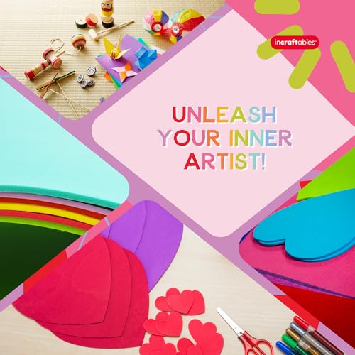 Incraftables Craft Foam Sheets - 9 x 12 Inch - 30 Sheets – EVA Foam 2mm Thick – Assorted Colors