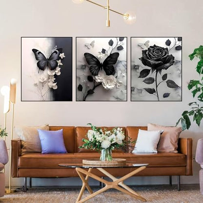 Axquilon 3 Packs Butterfly Paint by Numbers Kit for Adults 12x16in - color: 3 Pack Butterfly