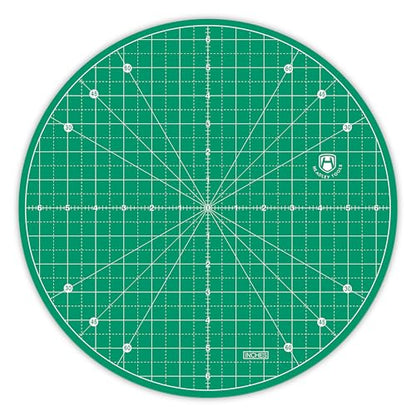 13"x13" Round Rotating Cutting Mat, Self Healing Mat with 360-Degree Rotation & Anti-Slip Base, Sewing Board Cutting Mat Perfect for Fabric Quilting Leather Hobby Project, Green - color: Green, size: 13"L x 13"W