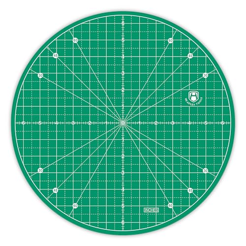 13"x13" Round Rotating Cutting Mat, Self Healing Mat with 360-Degree Rotation & Anti-Slip Base, Sewing Board Cutting Mat Perfect for Fabric Quilting Leather Hobby Project, Green - color: Green, size: 13"L x 13"W