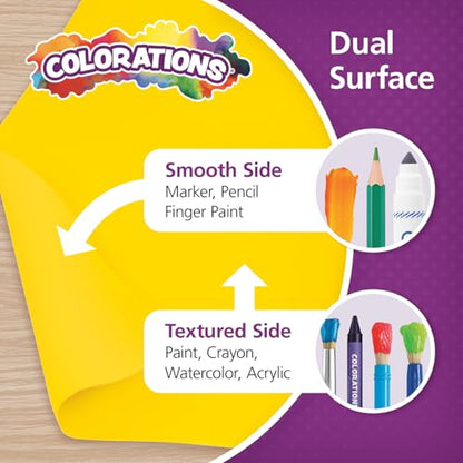 Colorations Dual Surface Paper Roll Classroom Supplies for Arts and Crafts Yellow (36" x 1000') (Item # DSYE) - color: Yellow
