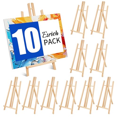 ESRICH 10PCS 17 Inch Tabletop Easels, Easel Stand for Painting - style: 10