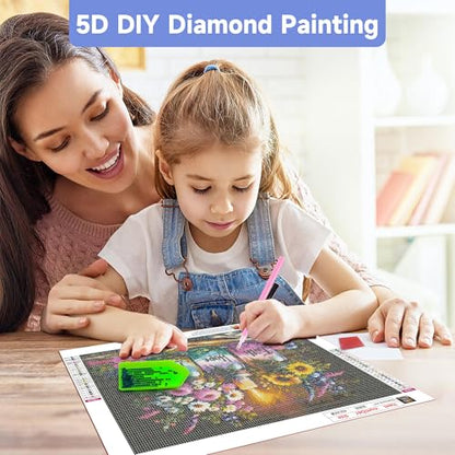 ECBEITF 5D Faith Hope Love Wishing Bottle Diamond Art Kits for Adults Beginners, DIY Full Round Drill Diamond Painting Kit, Inspirational Diamonds Arts Paintings for Home Wall Decor, 15.7x11.8 Inch
