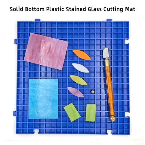 Stained Glass Cutting Mat, Solid Bottom Plastic Grid, Blue, 2 Pack - size: 12" x 12" - 2 Pack
