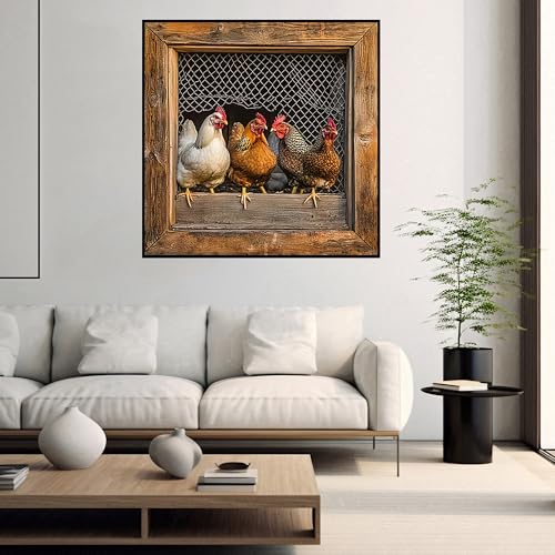 Diamond Art Kits for Adults,Chicken Coop Diamond Painting Kits for Beginner - color: Chicken