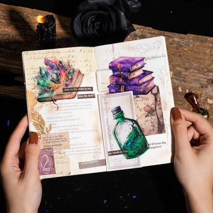 180Pcs Magic Stickers - Scrapbook Stickers Kit for Journaling, Ephemera Packs for Junk Journals, with Organizer - color: Magic Miracle Box